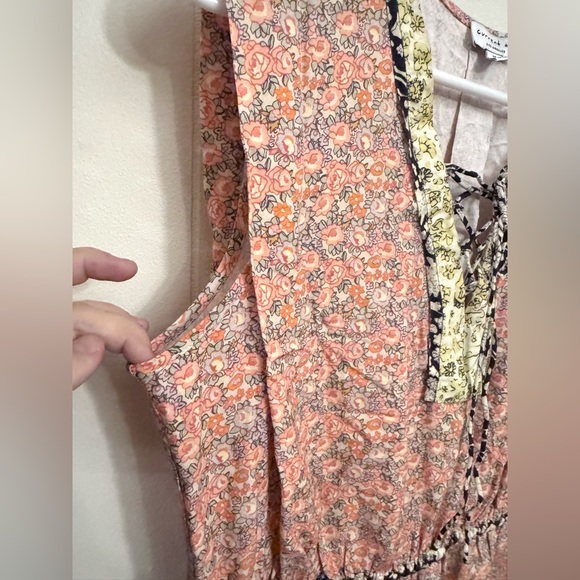 Anthropologie Current Air Sleeveless Linen Floral Midi Dress Cottagecore Boho M - Picture 6 of 9